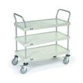Nexel Shelf Cart Solid Plastic 3 Shelves Polyurethane Casters - 24 x 48 in. 2448P3SP